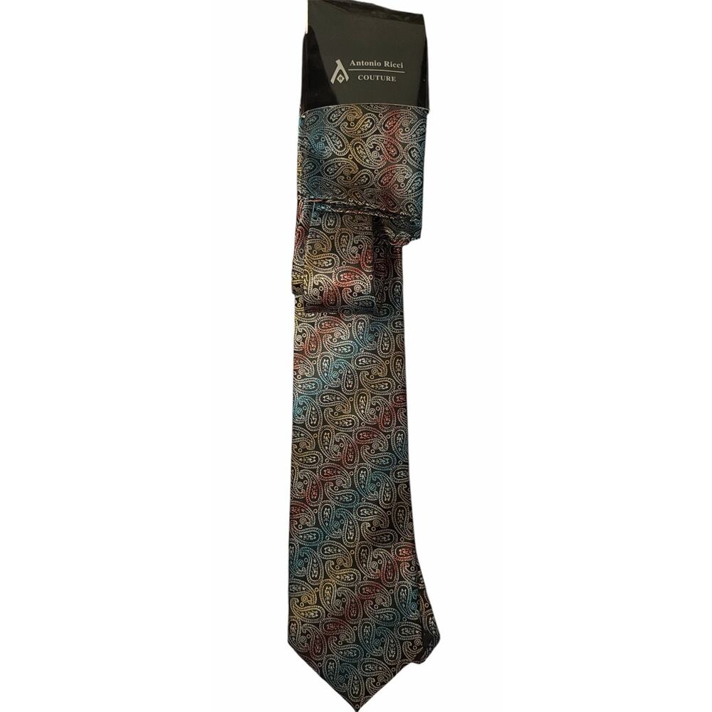 Antonio Ricci Tie With Handkerchief New‎ Paisley
